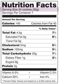 Serving size is highlighted. Click here to read the description of the Nutrition Facts Label in a new window